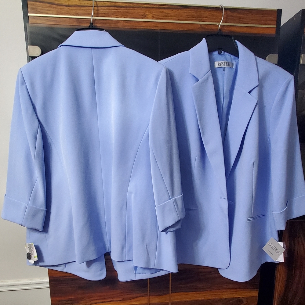 NWT Kasper Woman Light Blue Color Jacket; Lined; Szs 18W & 20W; $55 Each. - Picture 2 of 13